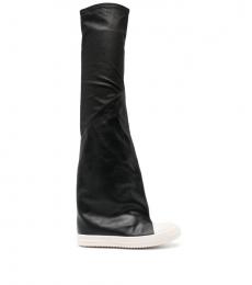 Rick Owens Black Thigh-high Leather Sneaker Boots