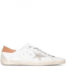 Golden Goose White Leather Lace Up Sneakers