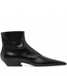 Khaite Black Black Marfa Leather Ankle Boots