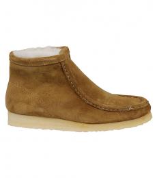 Clarks Beige Wallabee Hi Suede Leather Boots