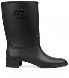 Gucci Black Rubber Rain Boots