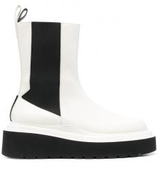 3Juin White Luna leather ankle boots