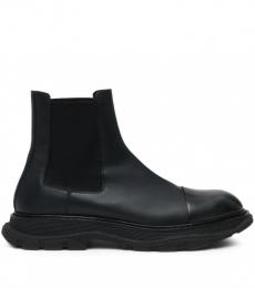 Alexander McQueen Black Leather Boots