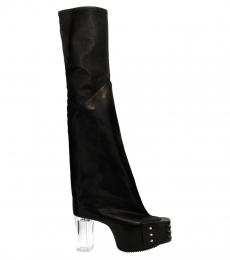 Rick Owens Black Flared Platforms Boots