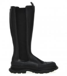 Alexander McQueen Black Tread Slick Boots