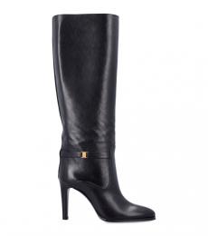 Saint Laurent Black Leather Diane Boots