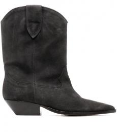 Isabel Marant Black Cuban Heel Duerto Leather Boots