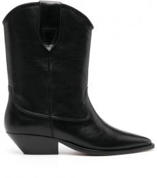 Isabel Marant Black Pointed Toe Duerto Leather Boots