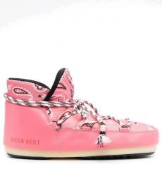 Moon Boot Pink Bandana Snow Boots