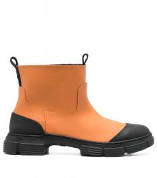 Ganni Brown Recycled Rubber Boots