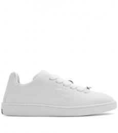 Burberry White Logo Leather Sneakers