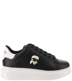 Karl Lagerfeld Black Leather Sneakers