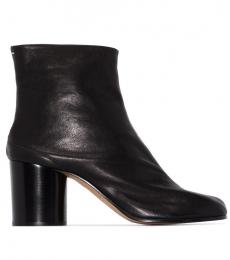 Maison Margiela Black Tabi Leather Heel Ankle Boots