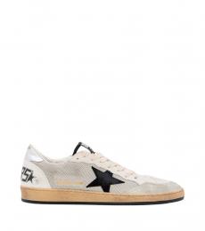Golden Goose Silver Lace Up Sneakers