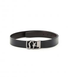 Salvatore Ferragamo Black Reversible SF Buckle Belt