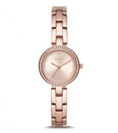 Rose Gold Crystal Dial Watch