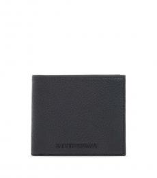 Emporio Armani Black Textured Signature Wallets