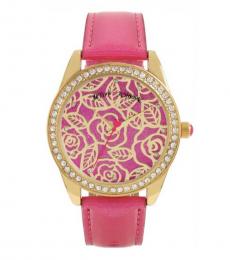 Betsey Johnson Pink Rose Dial Watch