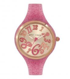 Pink Golden Dial Watch