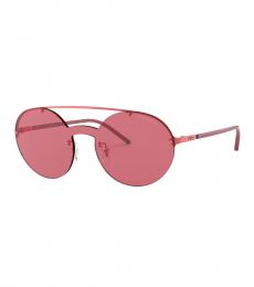 Emporio Armani Pink Rimless Aviator Sunglasses