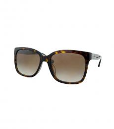 Emporio Armani Brown Havana Square Sunglasses