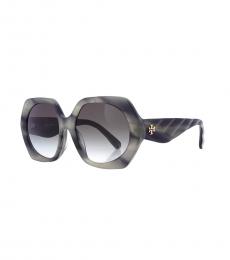 Tory Burch Green Irregular Sunglasses