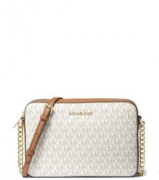 Michael Kors White Jet Set Medium Crossbody Bag