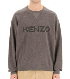 Kenzo Brown Logo Intarsia Sweater