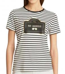 Karl Lagerfeld BlackWhite Striped T-Shirt