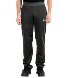 Emporio Armani Dark Grey Train Tri Fleece Track Pants