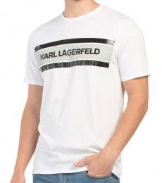White Framed Logo Printed T-Shirt