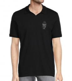 Karl Lagerfeld Black Pique Polo