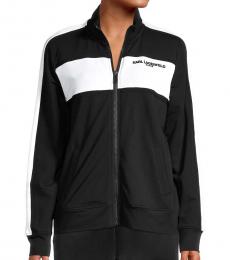 Karl Lagerfeld Black Colorblock Cotton-Blend Jacket