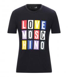 Love Moschino Navy Blue Graphic Logo T-Shirt