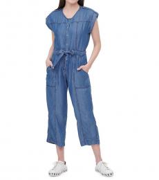 DKNY Denim Tie Waist Jumpsuit