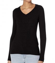 Emporio Armani Black V-Neck Sweater