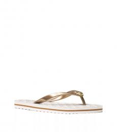 Michael Kors Vanilla Logo Stripe Flip Flops