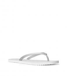 Michael Kors Silver Logo Jinx Stripe Flip Flops