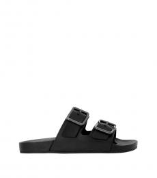 Black Mallorca Slide Sandals