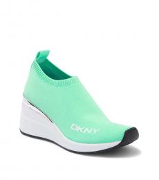 DKNY Green Slip-On Wedge Women Sneaker
