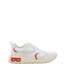 Ferragamo White Red Leather Sneaker