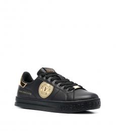 Versace Jeans Couture Black Logo Round Toe Sneakers