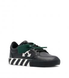 Off-White Black Leather Low Top Sneakers