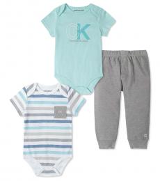 Calvin Klein 3 Piece Bodysuits/Pant Set (Baby Boys)