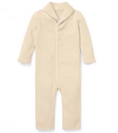 Ralph Lauren Baby Boys Oatmeal French Rib Coverall