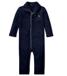 Baby Boys French Navy Cotton Coverall