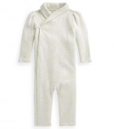 Baby Girls Oatmeal Shawl Collar Coverall