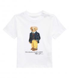 Baby Boys White Polo Bear Jersey T-Shirt