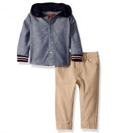 7 For All Mankind 2 Piece Hoodie/Joggers Set (Baby Boys)