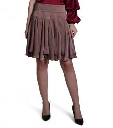 Brown Godet Skirt